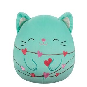 NEW Squishmallows Charisma Mint Cat Plush 12" Valentines Hearts Soft Stuffed Toy